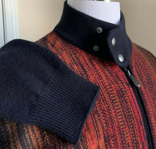 NWT $1980 Bottega Veneta Men Cashmere Cardigan Sweater Burgundy/Black M ( 50 E )