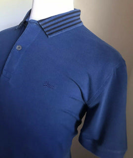 645 $ Gucci Herren-Poloshirt Slim Fit Blau Größe XXXL Italien