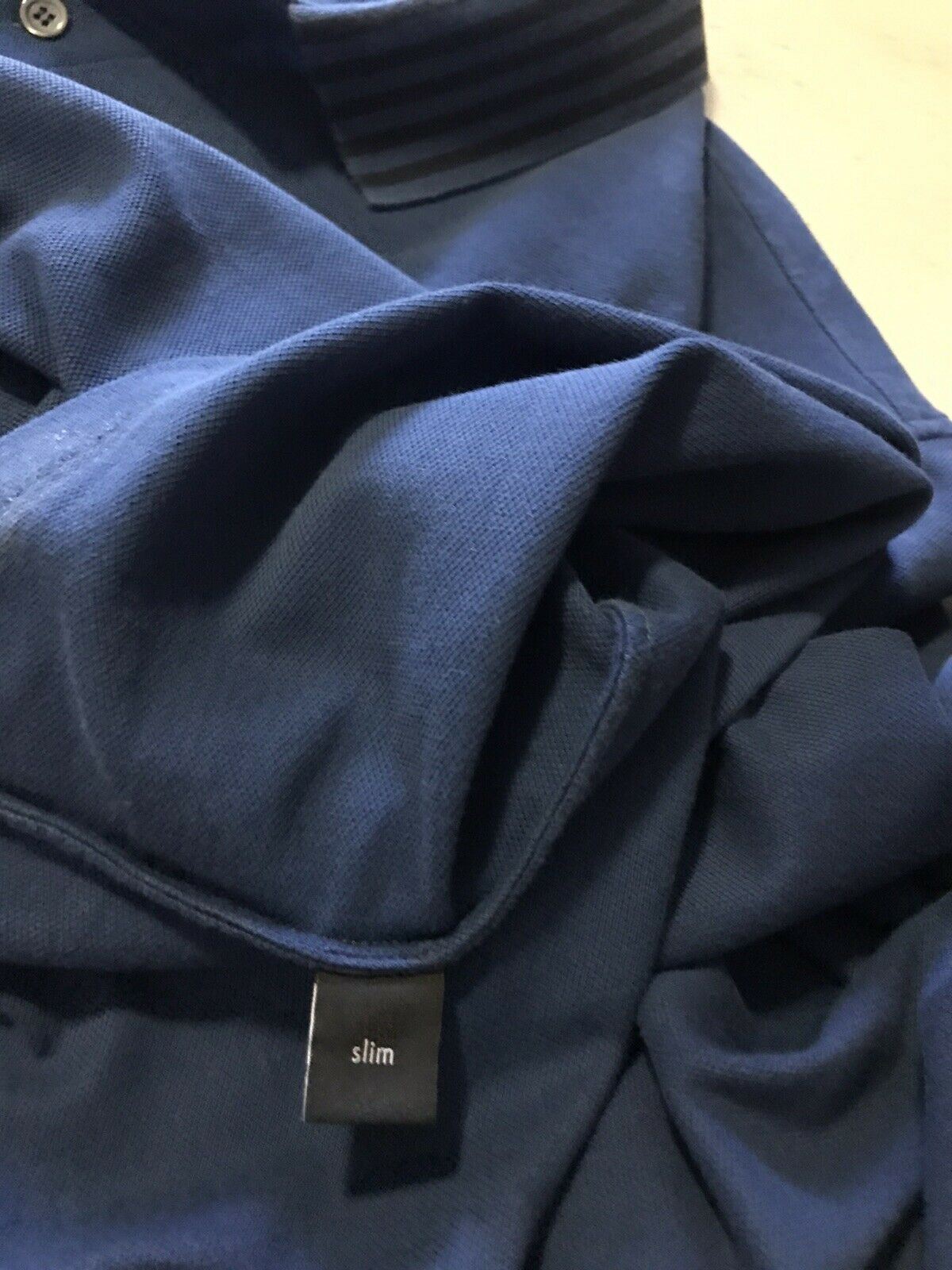 645 $ Gucci Herren-Poloshirt Slim Fit Blau Größe XXXL Italien