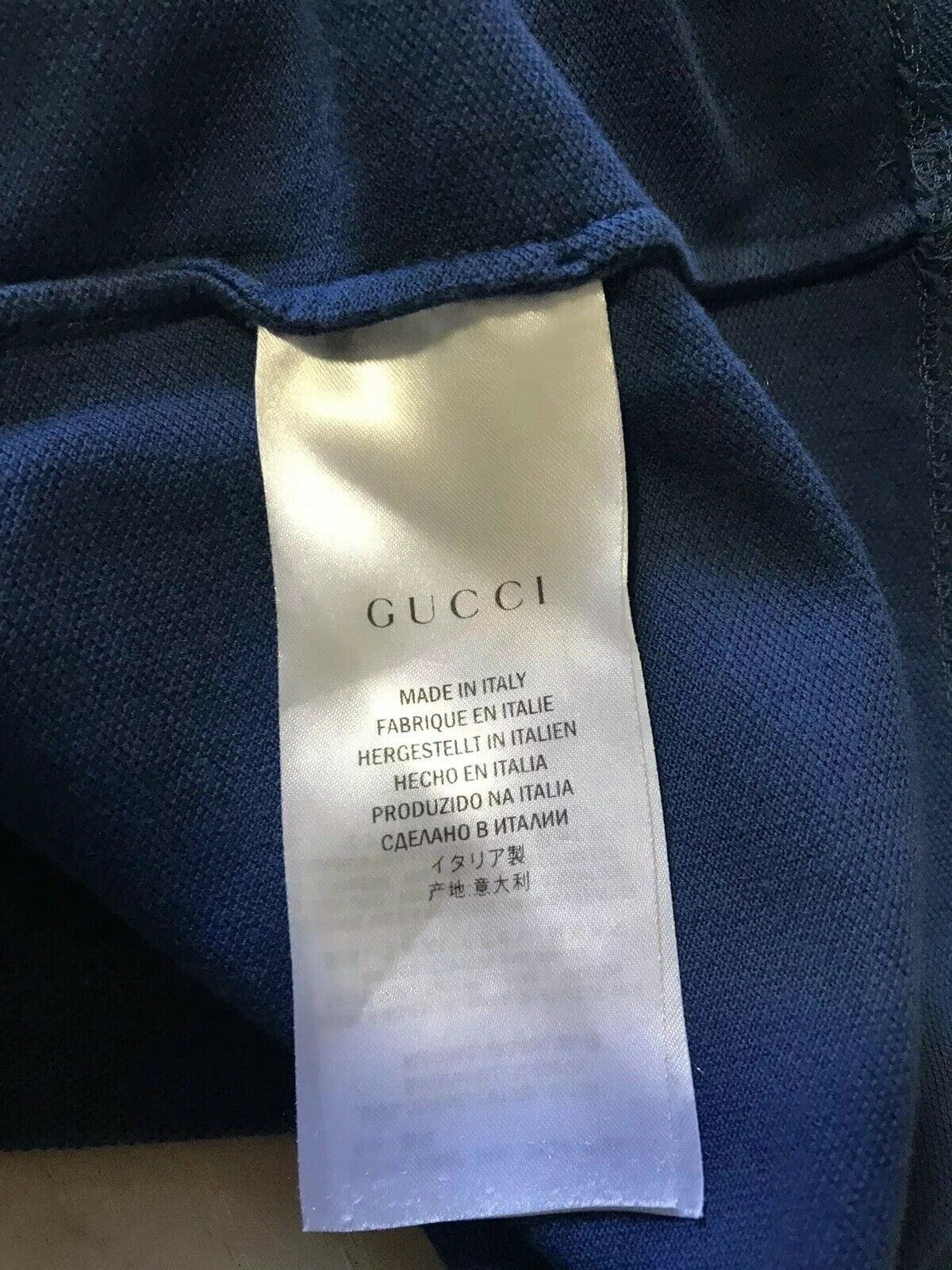Мужская рубашка поло Gucci Slim Fit, синяя, размер XXXL, Италия, $645