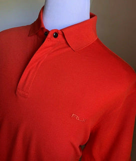 Neu $375 Ralph Lauren Purple Label RLX Herren Poloshirt Orange XXL Italien