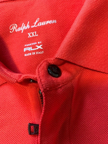 Neu $375 Ralph Lauren Purple Label RLX Herren Poloshirt Orange XXL Italien