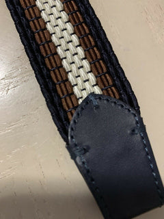 New $425 Ermenegildo Zegna Belt Brown/Blue/White/Black 32/85 Italy