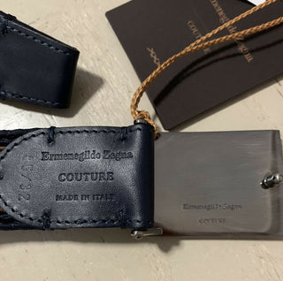 New $425 Ermenegildo Zegna Belt Brown/Blue/White/Black 32/85 Italy