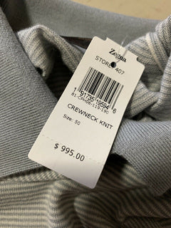 NWT $995 Ermenegildo Zegna Couture Crewneck Knitwear Sweater Gray L US ( 50 Eu)
