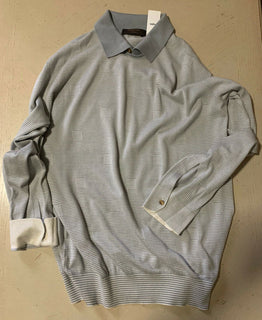 NWT $995 Ermenegildo Zegna Couture Crewneck Knitwear Sweater Gray L US ( 50 Eu)
