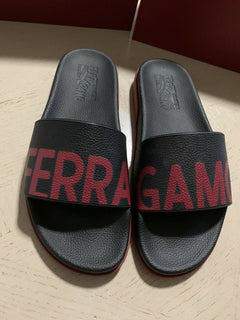 Neue Salvatore Ferragamo Herren Sandale Schwarz/Rot 9 US Italien