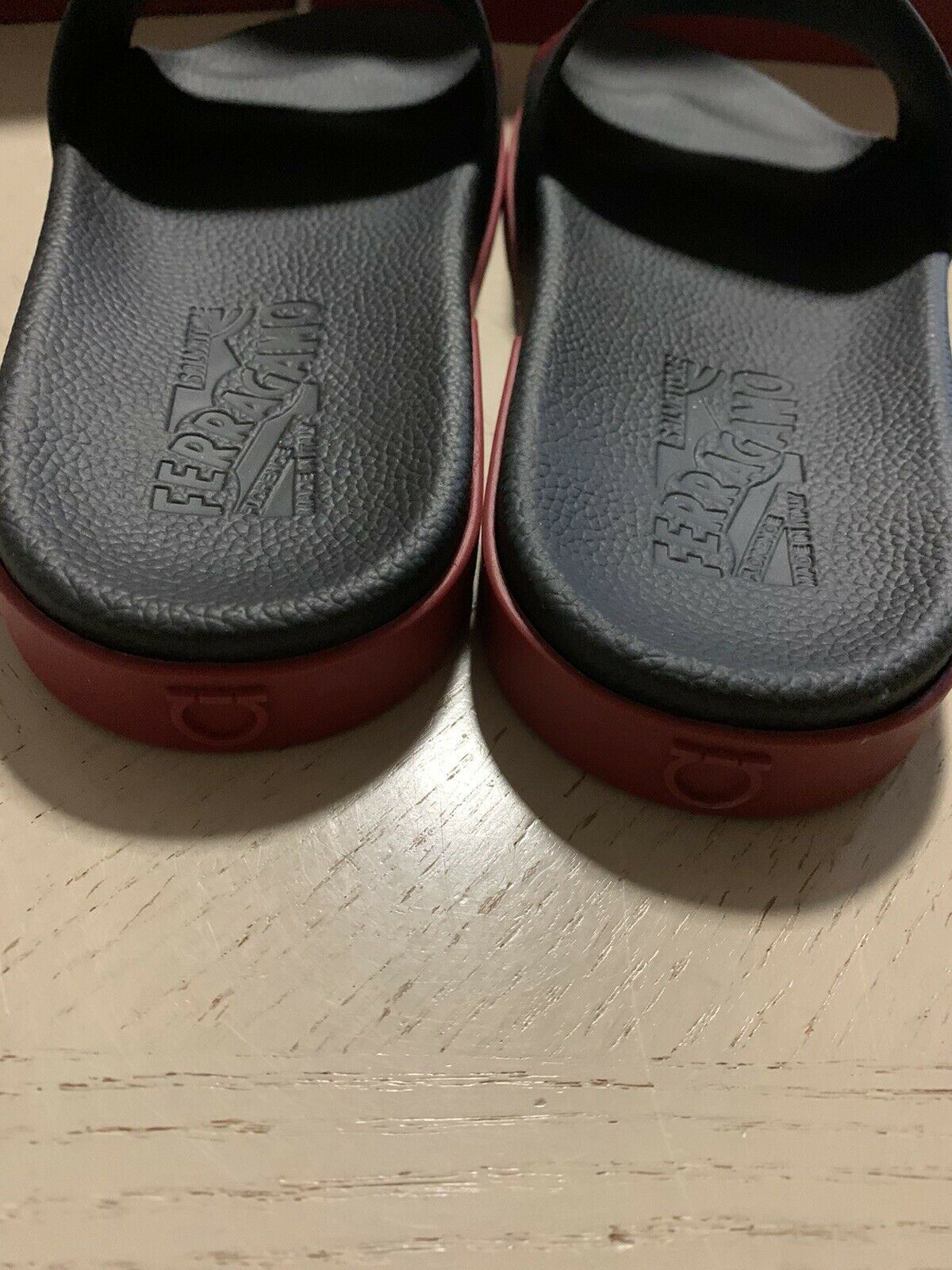 Новые мужские сандалии Salvatore Ferragamo, черные/красные 9, США, Италия