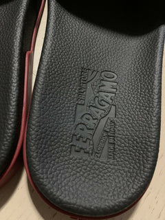 Neue Salvatore Ferragamo Herren Sandale Schwarz/Rot 9 US Italien