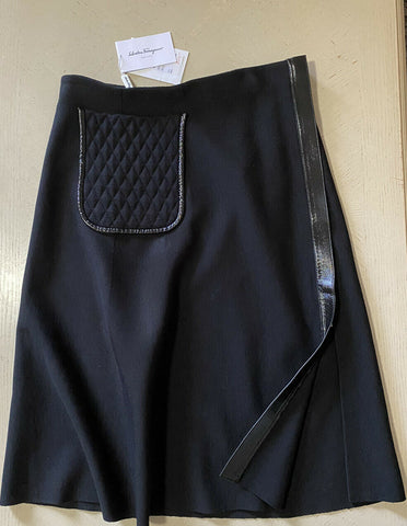 New $1150 Salvatore Ferragamo Skirt Black Size L Made in Italy