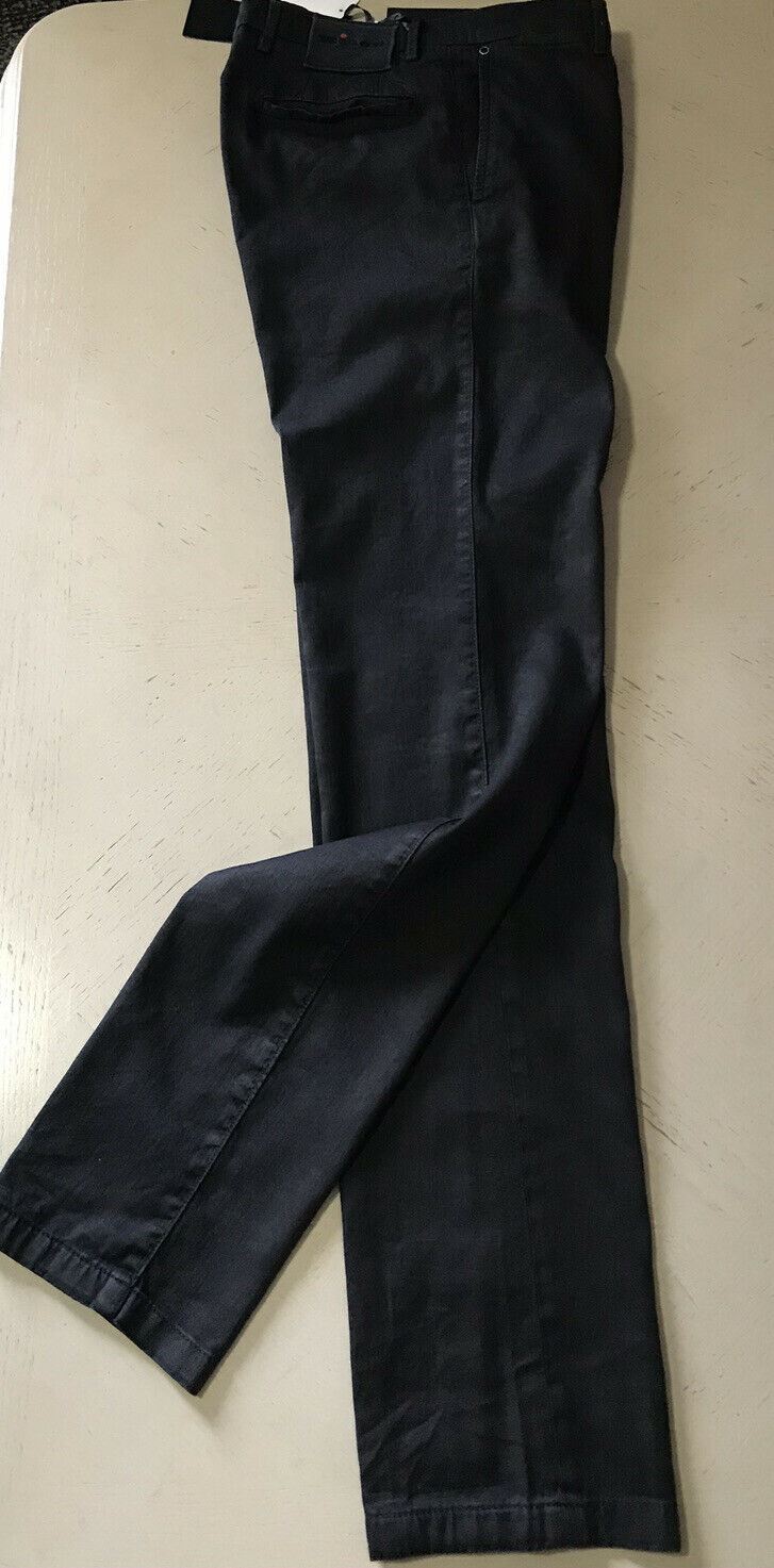 СЗТ $995 Мужские льняные хлопковые брюки Kiton черные/DK коричневые, размер 32 США (48 ЕС) Италия
