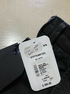 Neu mit Etikett: 995 $ Kiton Herren-Hose aus Leinen und Baumwolle, Schwarz/DK-Braun, Größe 32 US (48 EU), Italien
