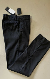 Neu mit Etikett: 995 $ Kiton Herren-Hose aus Leinen und Baumwolle, Schwarz/DK-Braun, Größe 32 US (48 EU), Italien