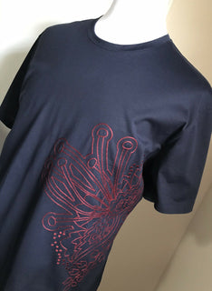 Neues 310 $ Salvatore Ferragamo Herren-T-Shirt mit sortierten Ärmeln, Marineblau, XXL, Italien
