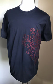 Neues 310 $ Salvatore Ferragamo Herren-T-Shirt mit sortierten Ärmeln, Marineblau, XXL, Italien