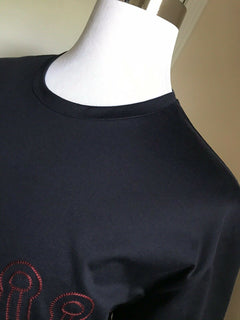 Neues 310 $ Salvatore Ferragamo Herren-T-Shirt mit sortierten Ärmeln, Marineblau, XXL, Italien