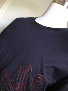 Neues 310 $ Salvatore Ferragamo Herren-T-Shirt mit sortierten Ärmeln, Marineblau, XXL, Italien