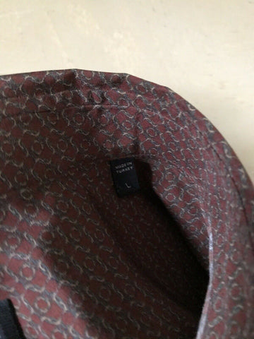 New $495 Ermenegildo Zegna Short Sleeve Shirt Brown Size L