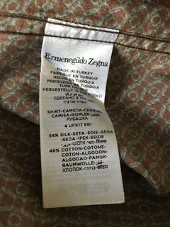 New $495 Ermenegildo Zegna Short Sleeve Shirt Brown Size L