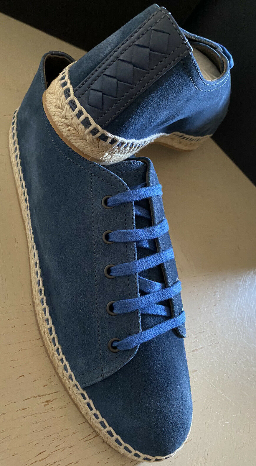 New Bottega Veneta Men Suede Espadrille Shoes Blue 8 US ( 41 Eu ) Italy