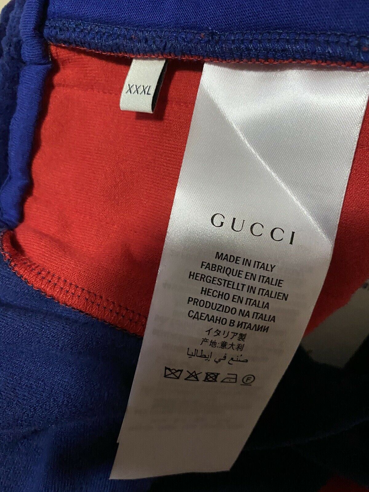 NWT $1480 Gucci Mens Sweat Pants Blue Size XXXL Made in Italy