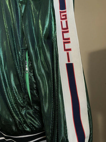 New $3480 Gucci Mens Suit, Laminated Track Jacket Jogging Pants Green XL Italy