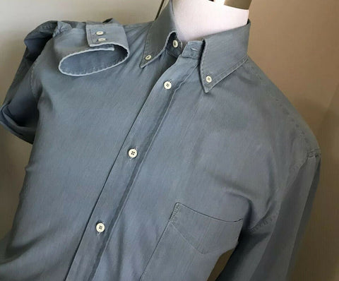 $795 Brunello Cucinelli Mens Jeans Shirt Basic Fit Blue L Italy