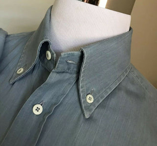 795 $ Brunello Cucinelli Herren Jeanshemd Basic Fit Blau L Italien