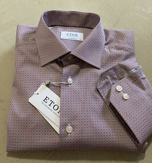 Neu mit Etikett: 390 $ ETON Herrenhemd LT Rot Größe 16/41