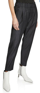 Neu $1495 Brunello Cucinelli Leichte Wollhose für Damen DK Grau 6 US/42 It
