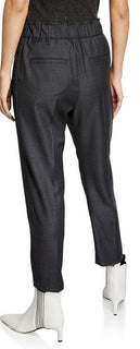 Neu $1495 Brunello Cucinelli Leichte Wollhose für Damen DK Grau 6 US/42 It