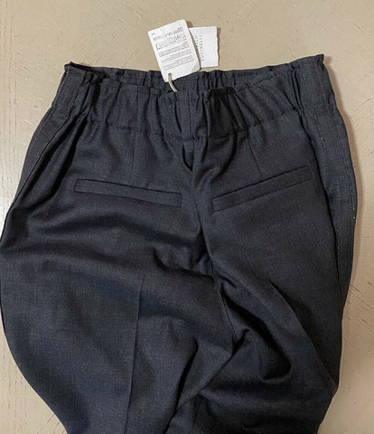 Neu $1495 Brunello Cucinelli Leichte Wollhose für Damen DK Grau 6 US/42 It