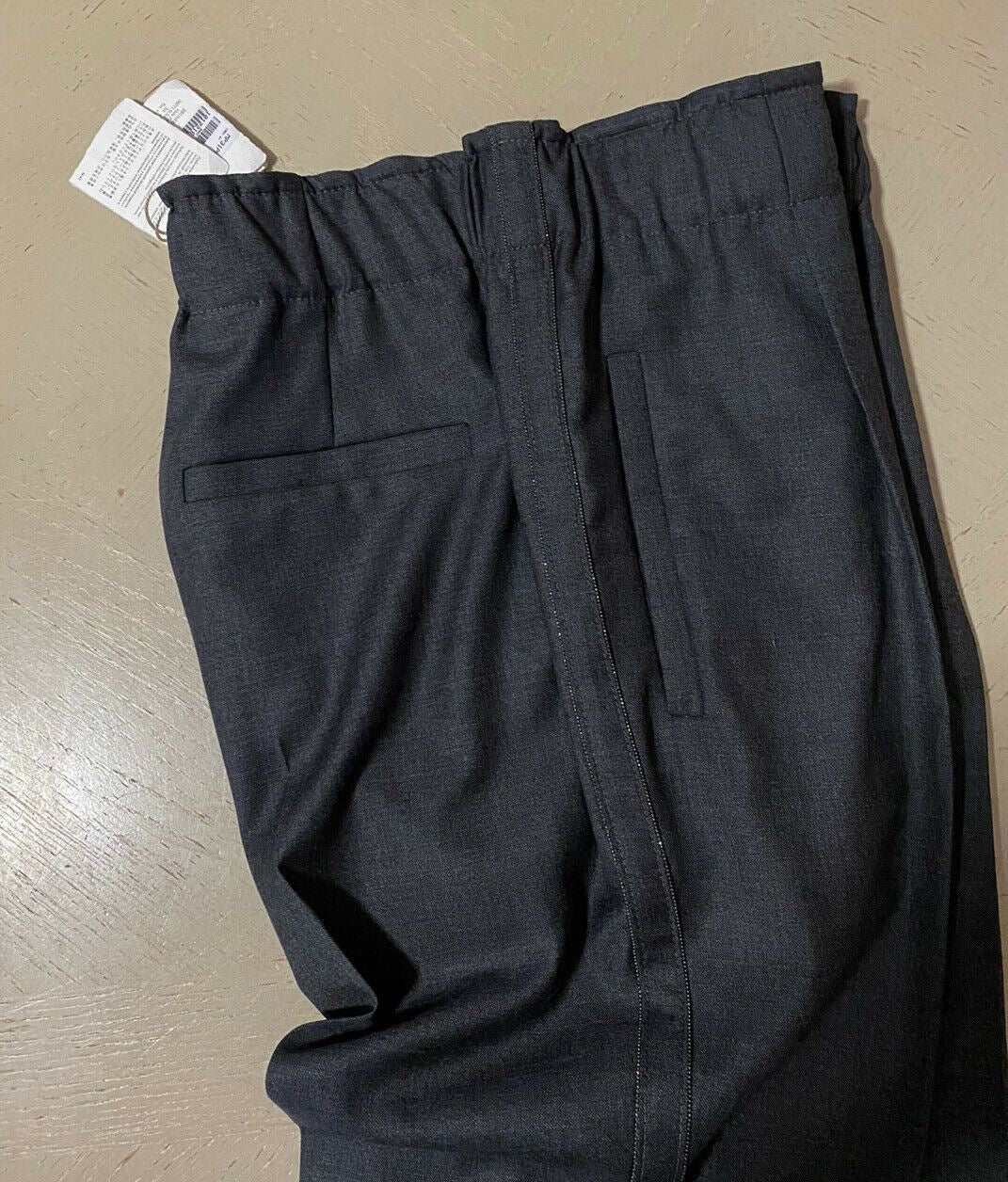 New $1495 Brunello Cucinelli Women Lightweight Wool Pants DK Gray 6 US/42 It
