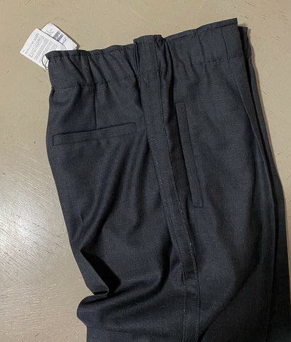 Neu $1495 Brunello Cucinelli Leichte Wollhose für Damen DK Grau 6 US/42 It