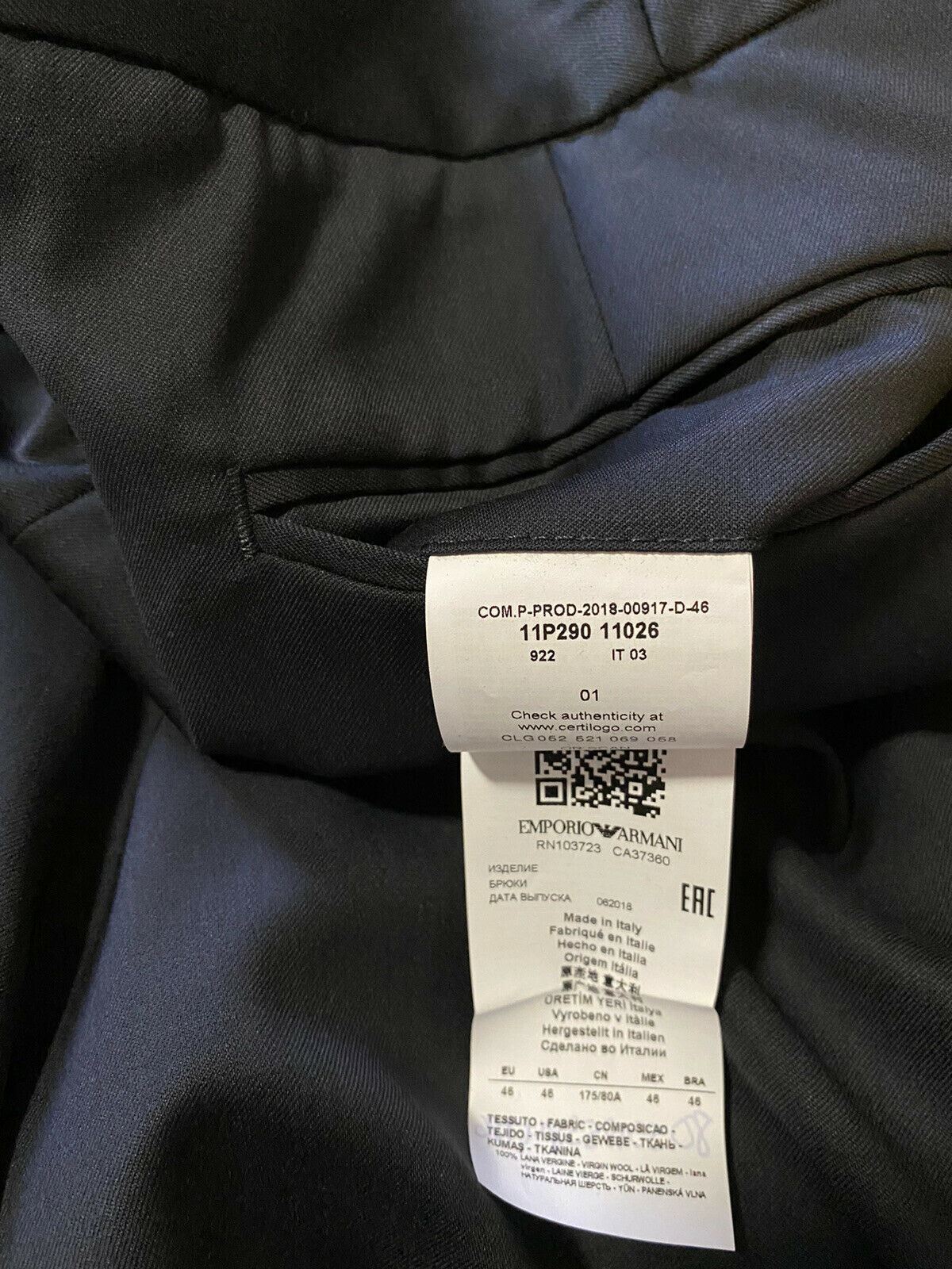 NWT $695 Мужские классические брюки Emporio Armani Темно-синие 30-32 США (46-48 ЕС) Италия