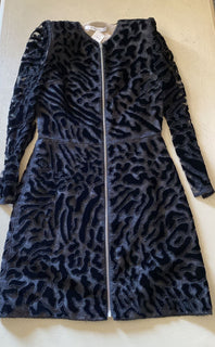 New $6180 Givenchy Long SLV Chantilly Lace Leop Dress Black 4 US/ 36 It