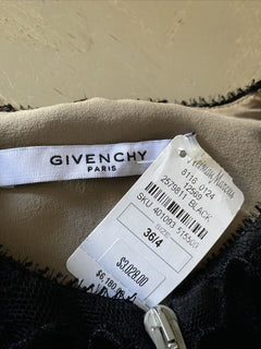New $6180 Givenchy Long SLV Chantilly Lace Leop Dress Black 4 US/ 36 It