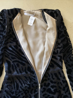 New $6180 Givenchy Long SLV Chantilly Lace Leop Dress Black 4 US/ 36 It