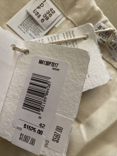 Neu $1525 Brunello Cucinelli Damen Cargo-Style-Gürtelhose Elfenbein 6 US/42 It