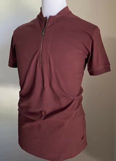 Neu mit Etikett: 520 $ Bottega Veneta Herren-Poloshirt Burgund L US (52 Eu) Italien