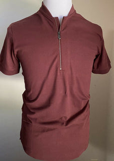 Neu mit Etikett: 520 $ Bottega Veneta Herren-Poloshirt Burgund L US (52 Eu) Italien