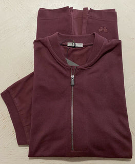 Neu mit Etikett: 520 $ Bottega Veneta Herren-Poloshirt Burgund L US (52 Eu) Italien
