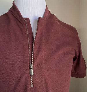 Neu mit Etikett: 520 $ Bottega Veneta Herren-Poloshirt Burgund L US (52 Eu) Italien