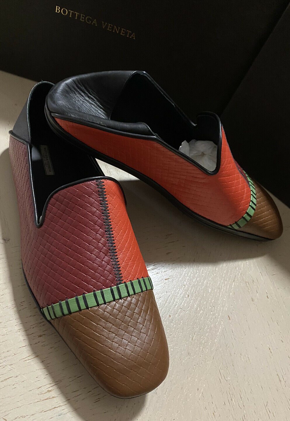 NIB $710 Bottega Veneta Men Leather Loafer/Sandal Shoes 4 Colors 8 US/41 Eu