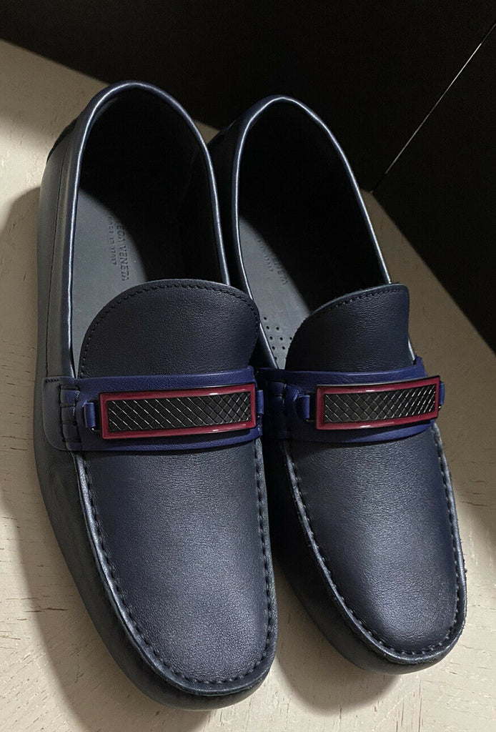 NIB $ 710 Bottega Veneta Herren Leder-Fahrerschuhe DK Navy 7,5 US/40,5 Eu Italien