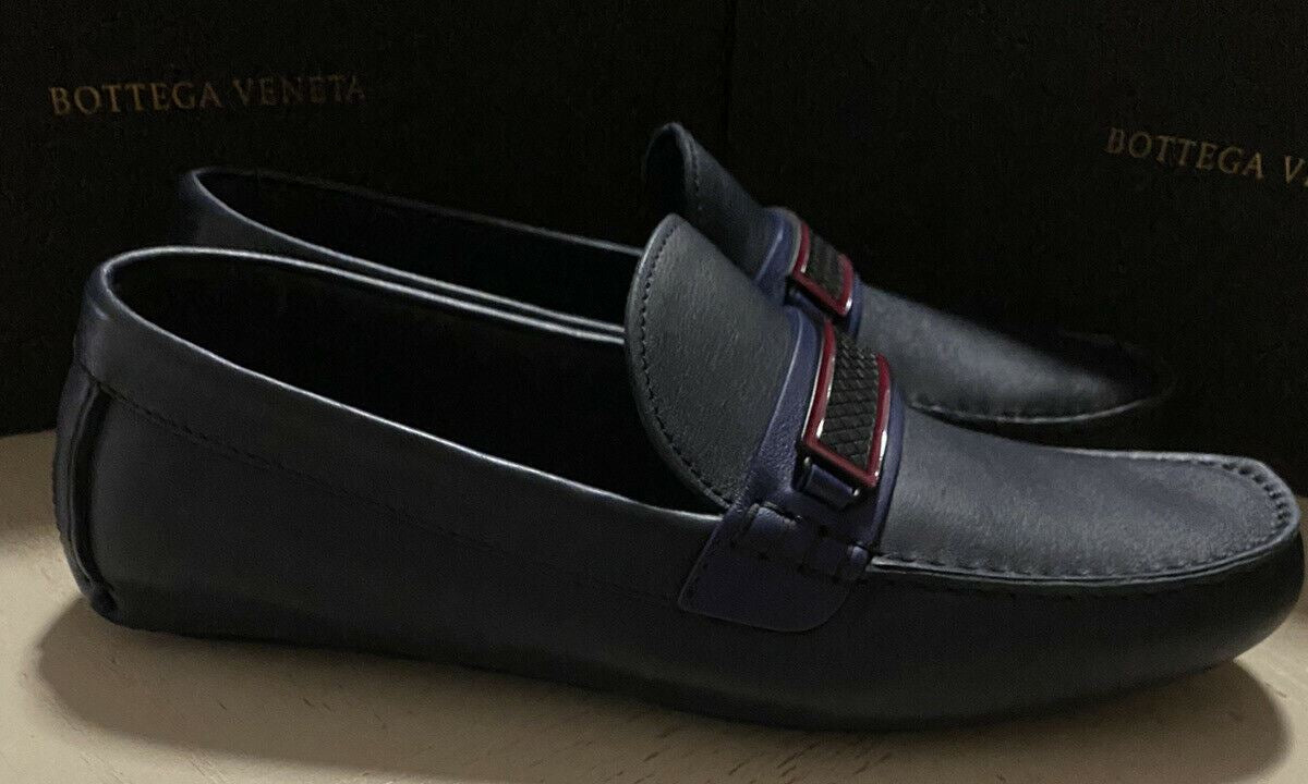 NIB $710 Bottega Veneta Men Leather Driver Shoes DK Navy 7.5 US/40.5 Eu Italy