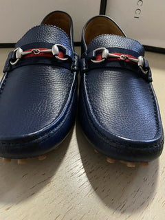 Neue Gucci Herren-Fahrerschuhe aus Leder, DK Blau, 11 US/10,5 G UK, Italien