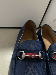 Neue Gucci Herren-Fahrerschuhe aus Leder, DK Blau, 11 US/10,5 G UK, Italien