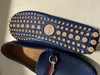 Neue Gucci Herren-Fahrerschuhe aus Leder, DK Blau, 11 US/10,5 G UK, Italien