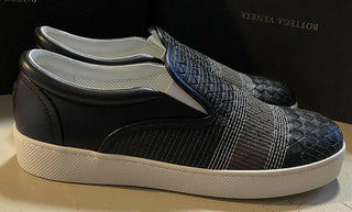 NIB $790 Bottega Veneta Herren-Leder-Sneakers, Schwarz, 8 US(41 EU)